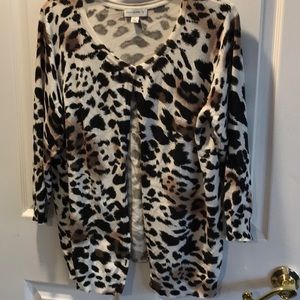 Susan Graver~~Animal Print Cardigan 🤎🖤